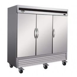 Ikon IB81R Reach-In Bottom-Mount Triple Door Refrigerator Stainless Steel Exterior and Interior