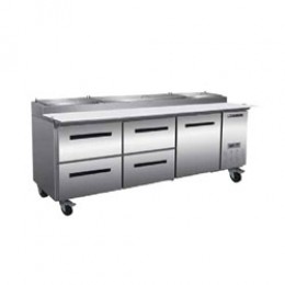 Maxx Cold MXCPP92-DML Pizza Preparation Table with 4 Drawers Left, 1 Door Right