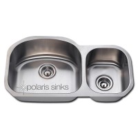Polaris Offset Double Bowl Stainless Steel Sink 16 Gauge