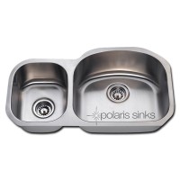 Polaris Offset Double Bowl Stainless Steel Sink 18 Gauge