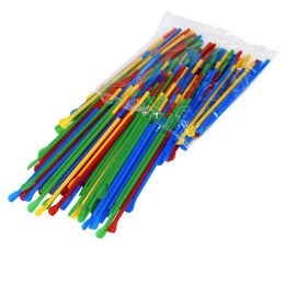 Paragon Sno-Cone Multicolor Spoon Straws 200/Pack