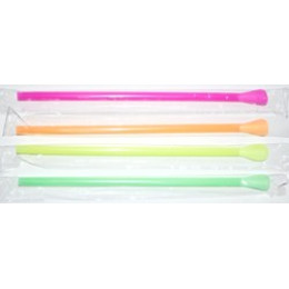 Neon Wrapped Spoon Straws Assorted Colors 25/200ct 