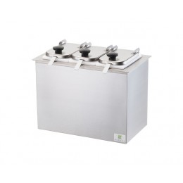 Server Drop-In Insulated Bar w/ 3 Jars, Hinged Lids, & Ladles