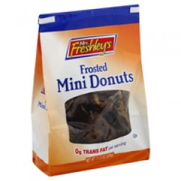 Mrs Freshely's Braod Street Bakery Chocolate Frosted Mini Donuts 3.3 oz Each Bag, 72 Bags Total