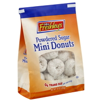 Mrs Freshely's Broad Street Bakery Powder Sugar Mini Donuts 3 oz Each Bag, 72 Bags Total
