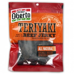 Oberto Teriyaki Beef Jerky, 3.25 oz Each, 8 Bags Total