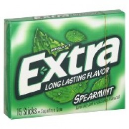 Extra Gum Spearmint Sugar Free 6 Sticks Per Pack, 280 Packs Total