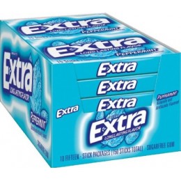 Extra Gum Peppermint Sugar Free 6 Sticks Per Pack, 280 Packs Total