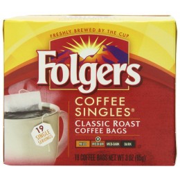 Folgers Classic Coffee Singles 3oz ea 12 Boxes of 19 Packs 228 Total