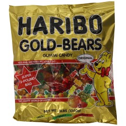 Haribo Gummies Bears Gold, 3 lb Each, 4 Total