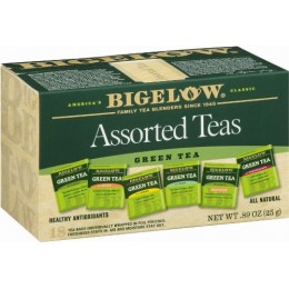 Bigelow Assorted Green Tea Bags, 6 Boxes of 64 Tea Bags, 384 Total