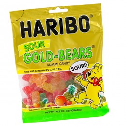 Haribo Gummi Bears Gold Sour, 4.5 oz Each, 12 Total