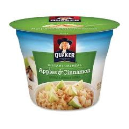 Quaker Instant Oatmeal Cup Apple Cinnamon, 1.51oz/24 Total