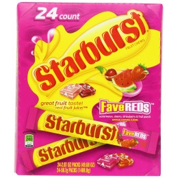 Starburst FaveREDS, 2.07 oz Each, 12 Boxes of 24 Bags, 288 Total