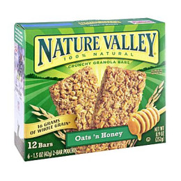 General Mills 33530 Nature Valley Granola Oat and Honey Bar Retail 1.5 oz Each Bar, 108 Bars Total