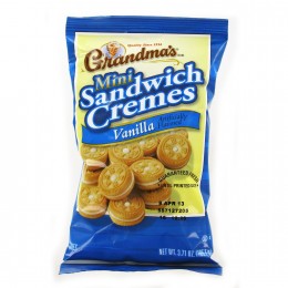 Grandmas Mini Vanilla Creme Cookies, 3.71 oz Each, 24 Bags Total