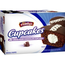 Mrs Freshley's Chocolate Creme Filled Cupcakes, 4 oz ea. 36 Total