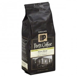 Peets Decaf House Blend Ground Coffee, 1 lb Each, 20 Bags Total