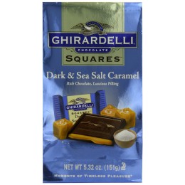 Ghirardelli Dark and Caramel Sea Salt Chocolate Squares, 5.32 oz Each, 6 Total