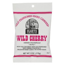 Claeys Old Fashioned Wild Cherry Hard Candy, 6 oz, 24 Total