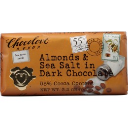 Chocolove Almonds and Sea Salt in Dark Chocolate, 3.2 oz Each, 144 Total