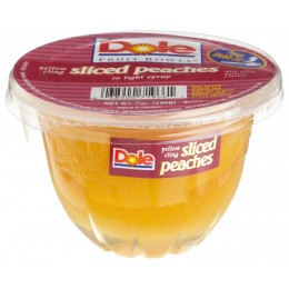 Dole Sliced Peaches Bowl in Light Syrup, 7 oz Each, 12 Bowls Total