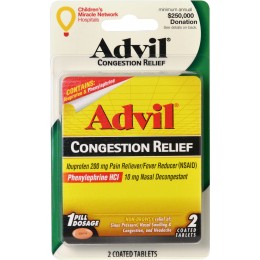 Advil Congestion Relief, 2 Tablets per Pack, 144 Packs Total