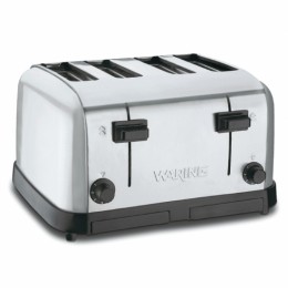 Waring Commercial WCT708 4-Slice Commercial Medium Duty Toaster Brushed Chrome