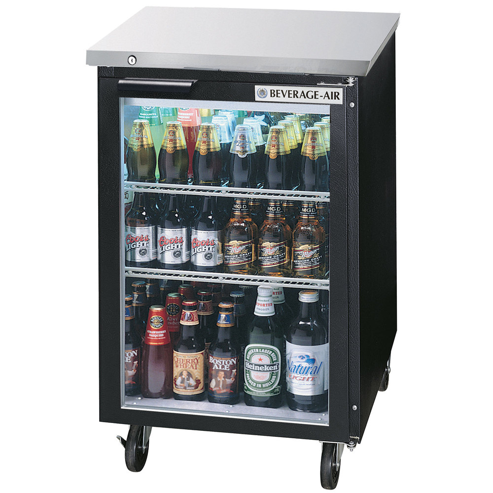 Beverage Air BB24HC1GB Black Back Bar Refrigerator with 1 Glass Door 24"