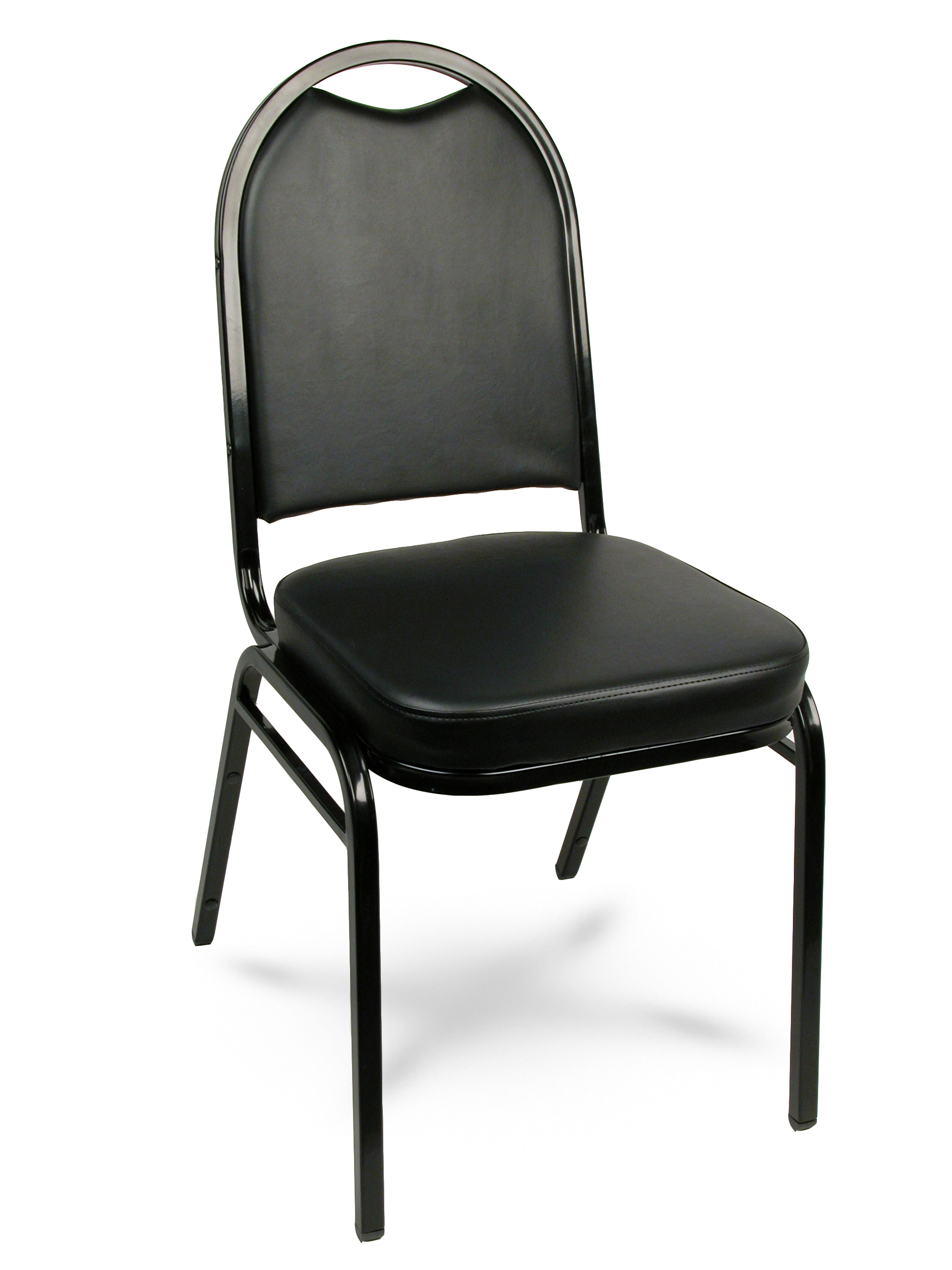 Carroll Chair 1130000 Dome Back Stack Chair Black Vinyl