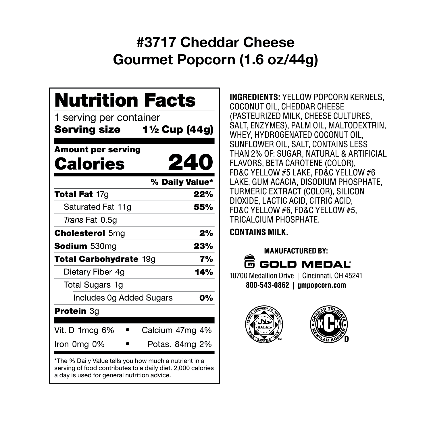 Gold Medal 2427 PrePackaged 3.5oz Caramel Corn Bags 48/CS