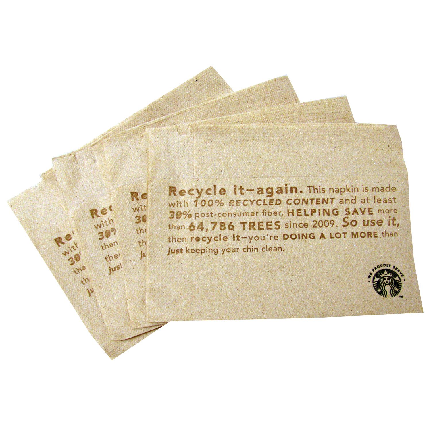 Starbucks We Proudly Serve Napkins, 6000 Total