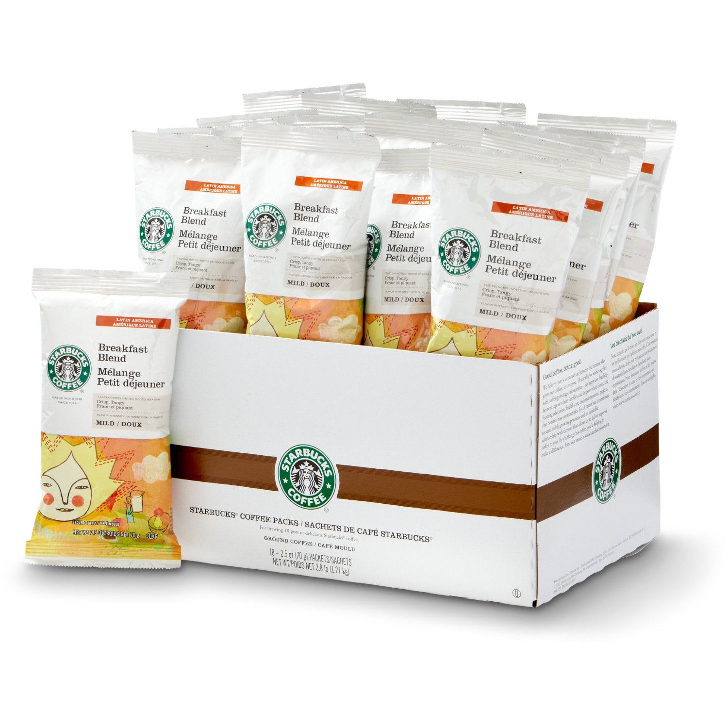 Starbucks Breakfast Blend Coffee Portion Pack, 2.5 oz ea. 72 Total